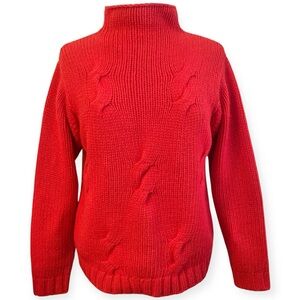 Vintage Pendleton Originals Red Knit Sweater Lambswool Angora Rabbit Hair Medium
